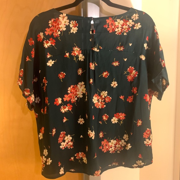 MADEWELL Top Flowy Floral Print Short Sleeve V Neck Blouse Dolman Sleeve Size XS - Picture 5 of 12